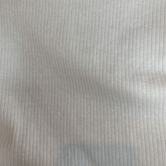 Urban Outfitters Top Size M Ivory Ribbed Button Ruche Placket Long Sleeve Collar - Picture 5 of 11